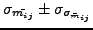 $\sigma_{\bar{m_{ij}}}\pm\sigma_{\sigma_{\bar{m}_{ij}}}$