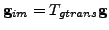 $\mathbf{g}_{im}=T_{gtrans}\mathbf{g}$
