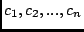 $c_{1},c_{2},...,c_{n}$