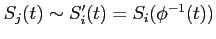 $S_{j}(t) \sim S'_{i}(t) = S_{i}(\phi^{-1}(t))$