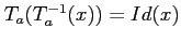 $T_{a}(T_{a}^{-1}(x))=Id(x)$